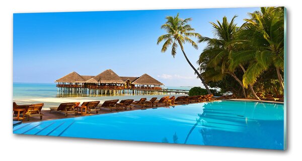 Sticlă pentru bucătărie Piscina în Maldive