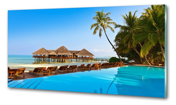 Sticlă pentru bucătărie Piscina în Maldive
