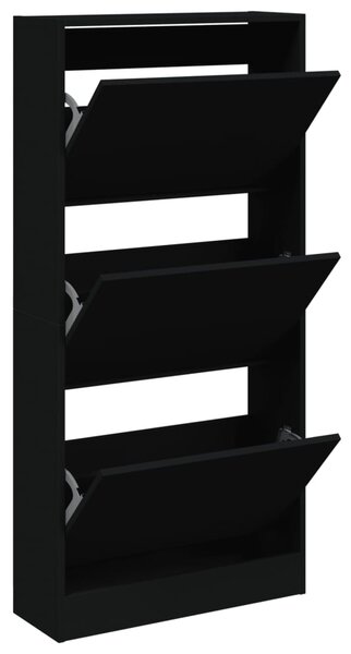 Pantofar, negru, 60x21x125,5 cm, lemn compozit