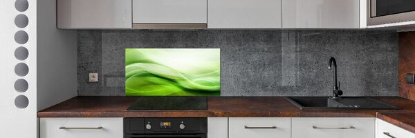Panou sticlă bucătărie fundal valuri verzi