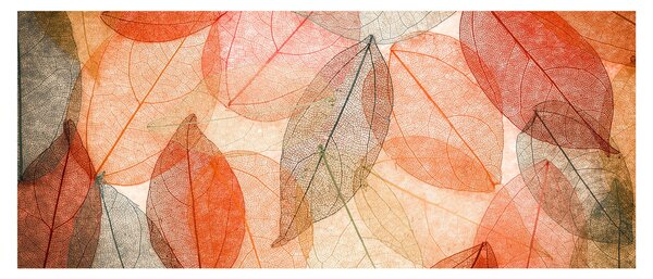 Tablou cu frunzele de toamnă pictate (120x50 cm)