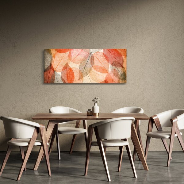 Tablou cu frunzele de toamnă pictate (120x50 cm)