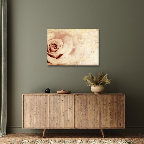 Tablou - floare de trandafir pentru îndrăgostiți (70x50 cm)