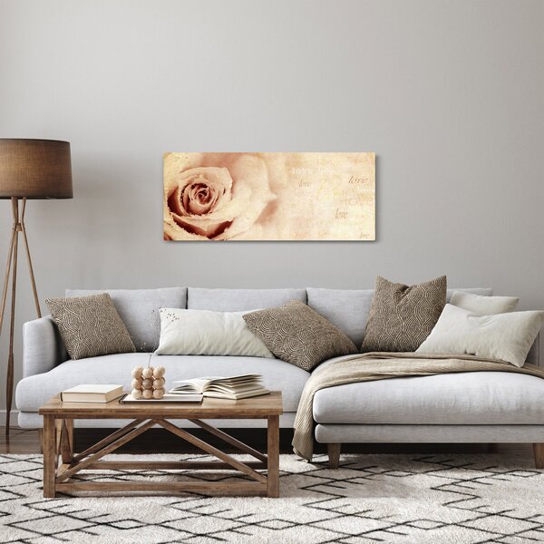 Tablou - floare de trandafir pentru îndrăgostiți (120x50 cm)