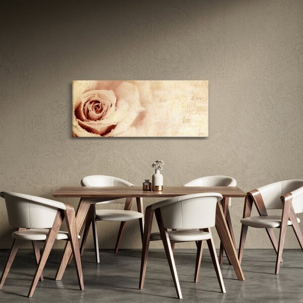 Tablou - floare de trandafir pentru îndrăgostiți (120x50 cm)