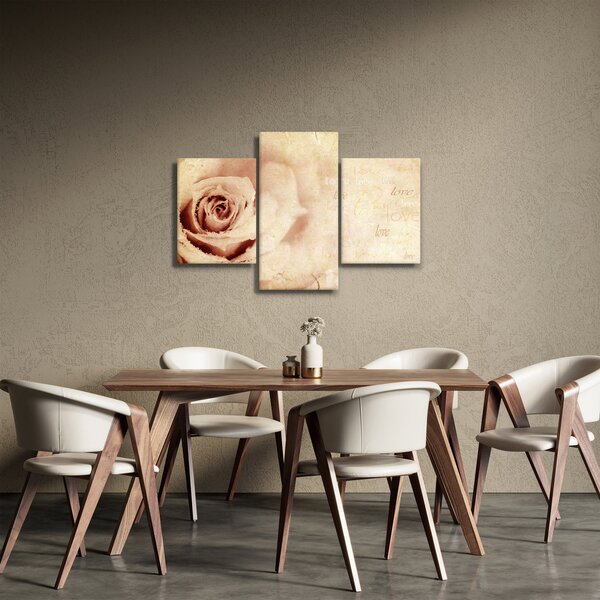 Tablou - floare de trandafir pentru îndrăgostiți (90x60 cm)