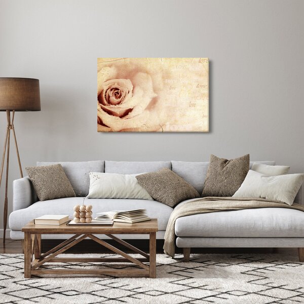 Tablou - floare de trandafir pentru îndrăgostiți (90x60 cm)