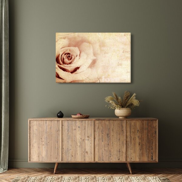 Tablou - floare de trandafir pentru îndrăgostiți (90x60 cm)