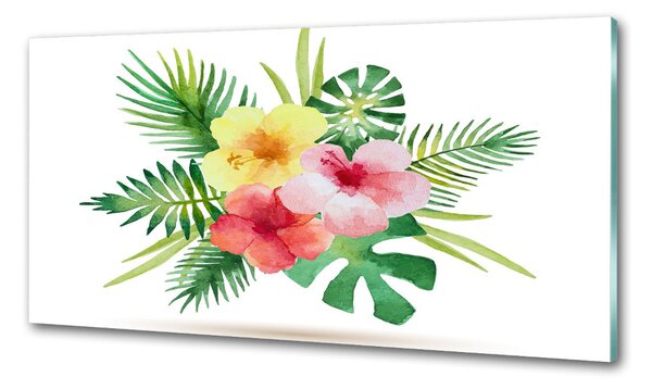 Sticlă printata bucătărie flori Hawaii