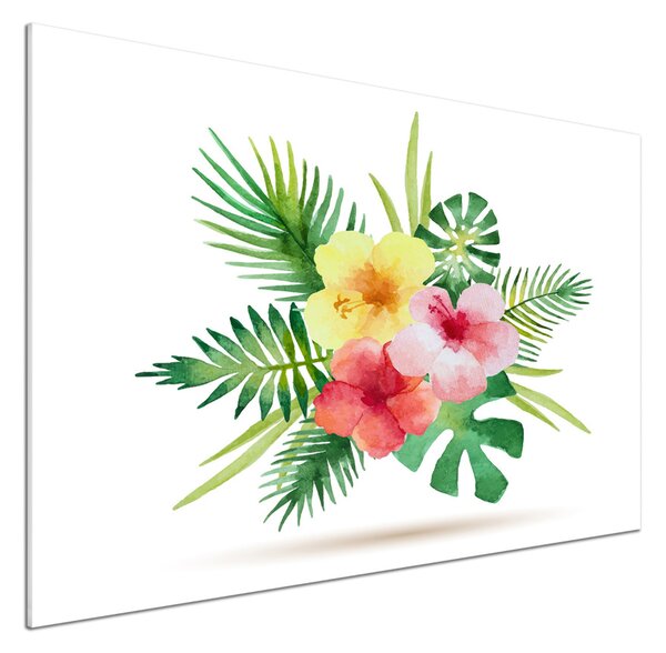 Sticlă printata bucătărie flori Hawaii