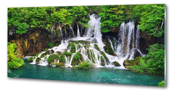 Panou sticla securizata bucatarie Cascada în munți