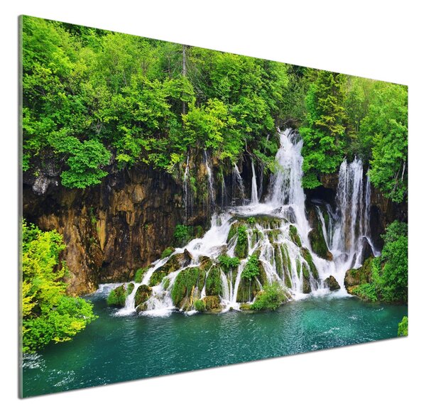 Panou sticla securizata bucatarie Cascada în munți