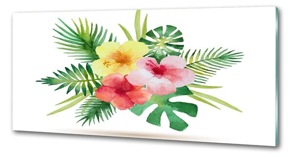 Sticlă printata bucătărie flori Hawaii