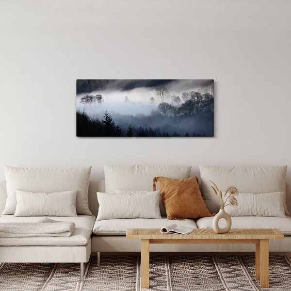 Tablou cu ceță deasupra pădurii (120x50 cm)