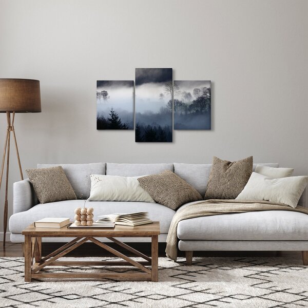 Tablou cu ceță deasupra pădurii (90x60 cm)
