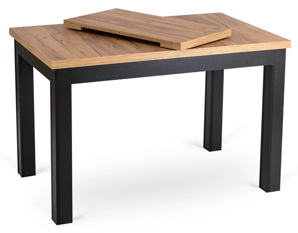 Masă sufragerie extensibilă Seguiremos (stejar craft auriu + negru) (pentru 4-6 persoane). 1119037