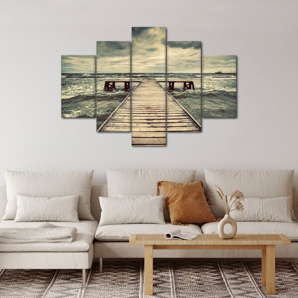 Tablou cu dig din lemn la mare (150x105 cm)