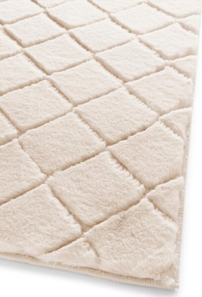 Covor Premium Belgian LOP Grofat 050, Marime 80 x 150 cm, Crem, Inaltime Fir 23 mm, Antiderapant, Antialergic, Poliester, Living, Dormitor