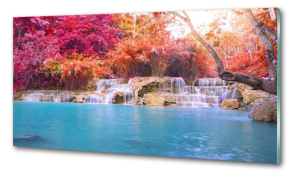 Sticlă printata bucătărie Cascada din pădure