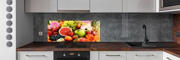 Panou sticlă bucătărie fructe colorate