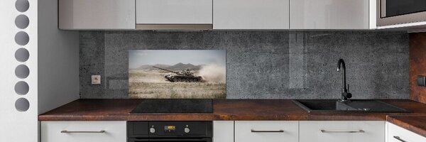Panou sticlă decorativa bucătărie Tank în deșert