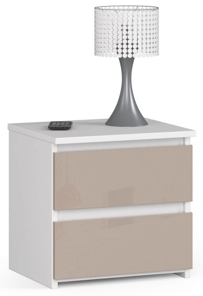 Noptieră Cleania CL2 (alb + cappuccino lucios). Promo -17%. 1152019