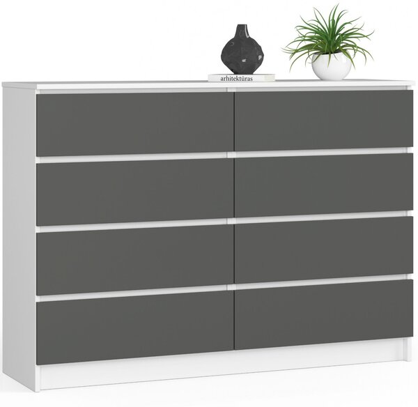Comodă cu sertare Keanu III (alb + grafit). Promo -15%. 1152025