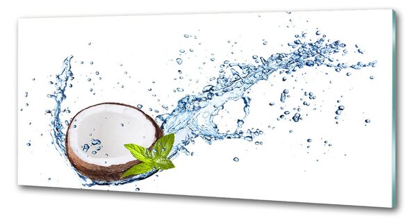 Panou sticlă decorativa bucătărie Și apă de nucă de cocos