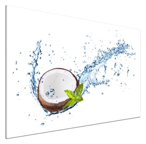 Panou sticlă decorativa bucătărie Și apă de nucă de cocos