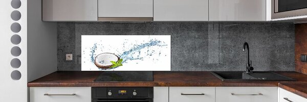 Panou sticlă decorativa bucătărie Și apă de nucă de cocos