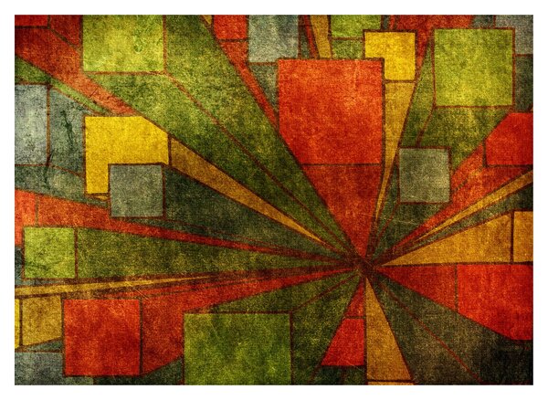 Tablou cu abstracție geometrică (70x50 cm)