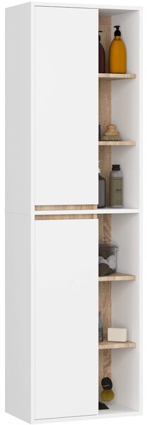 Set mobilier baie Vambos luxe (alb + stejar sonoma). Promo -18%. 1152127