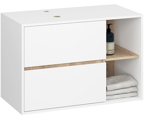 Set mobilier baie Vambos luxe (alb + stejar sonoma). Promo -18%. 1152127