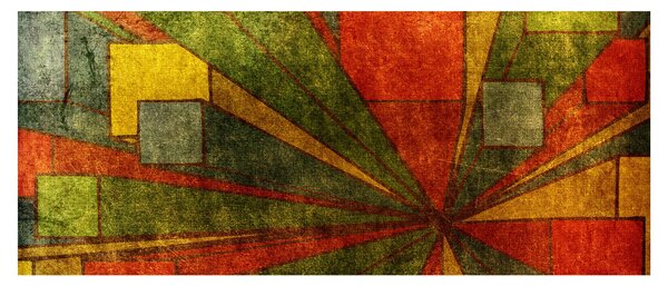 Tablou cu abstracție geometrică (120x50 cm)