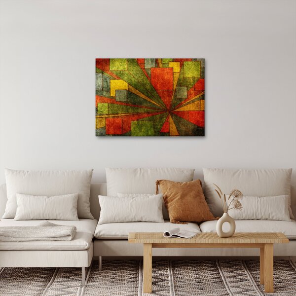 Tablou cu abstracție geometrică (70x50 cm)