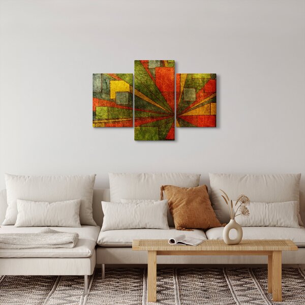 Tablou cu abstracție geometrică (90x60 cm)