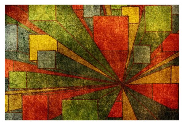 Tablou cu abstracție geometrică (90x60 cm)