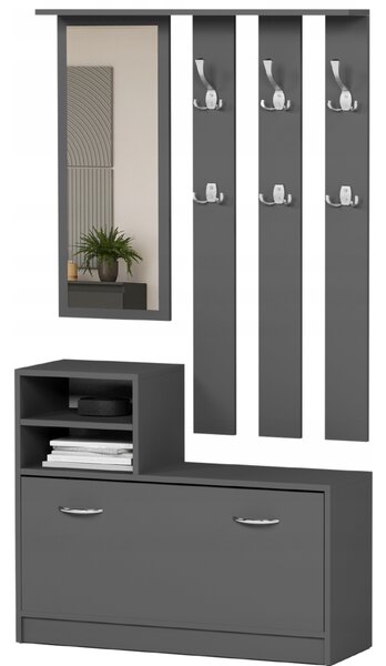 Set mobilier hol Verturia (antracit) (cu oglindă). Promo -16%. 1151889