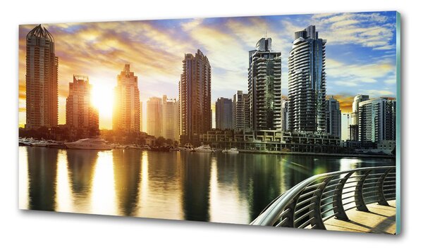 Sticlă pentru bucătărie Dubai apus de soare