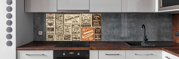 Panou sticlă decorativa bucătărie Anunțurile și etichete