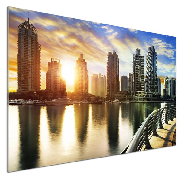 Sticlă pentru bucătărie Dubai apus de soare