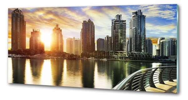 Sticlă pentru bucătărie Dubai apus de soare