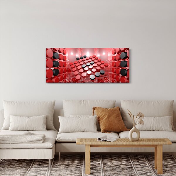 Tablou cu abstracți din butoane (120x50 cm)
