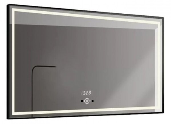 Oglinda Baie Led Cu Senzor De Miscare , 100x65cm, Rama Negru Mat, Led Touch , Elit's ESN J31