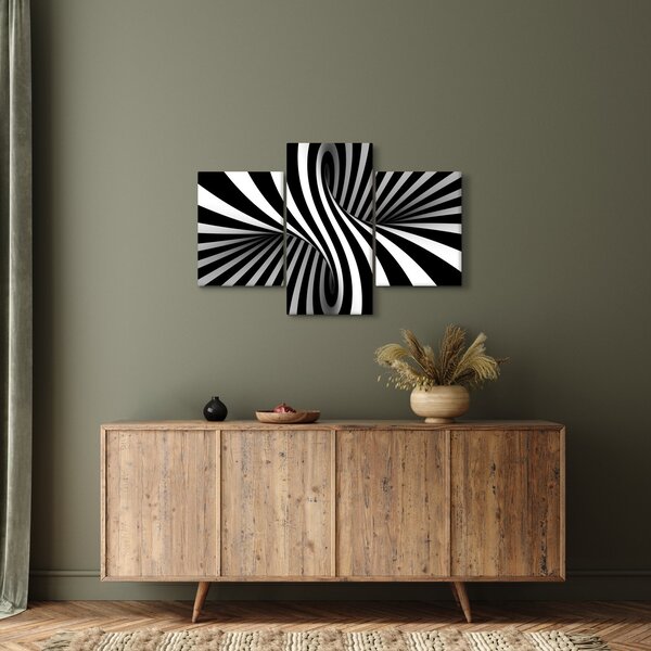 Tablou abstract cu dungi de zebră (90x60 cm)