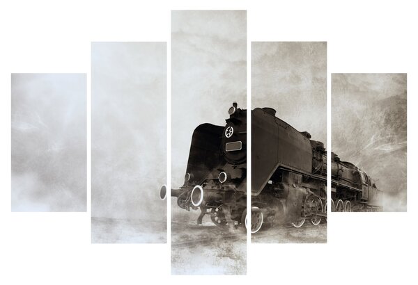 Tablou - Tren în ceață (150x105 cm)