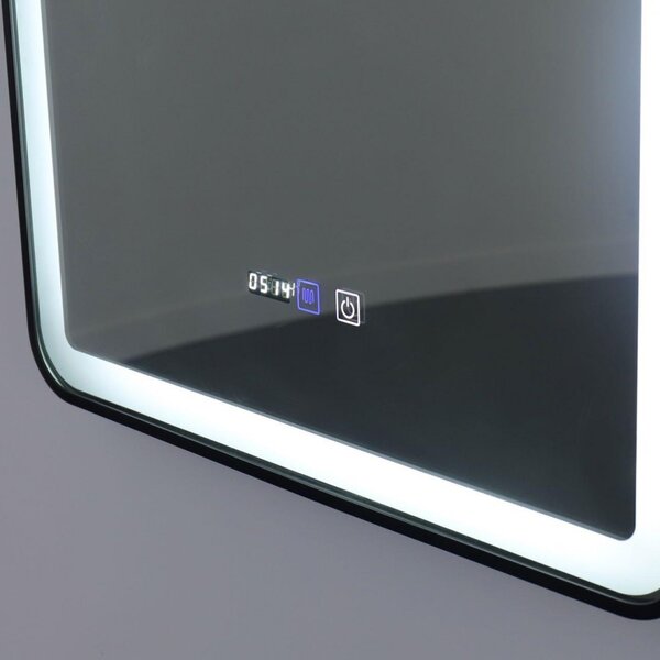 Oglinda Baie Cu Led, 70x90 Cm, Functie Dezaburire, Ceas Si Termometru, Elit's Esn39