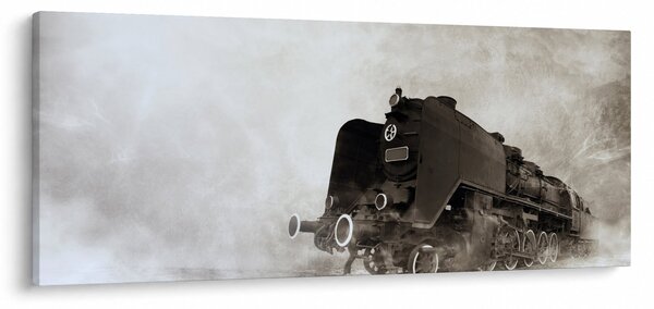 Tablou - Tren în ceață (120x50 cm)