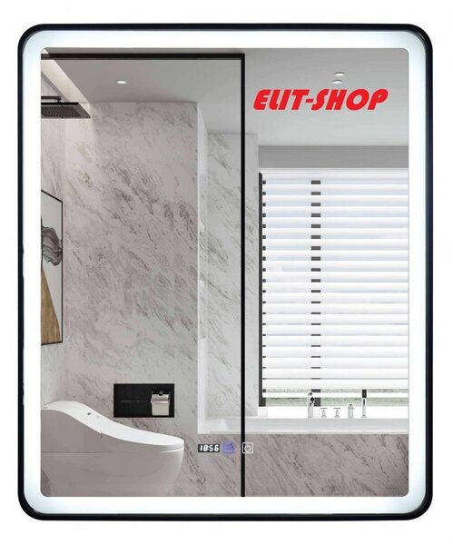 Oglinda Baie Cu Led, 70x90 Cm, Functie Dezaburire, Ceas Si Termometru, Elit's Esn39