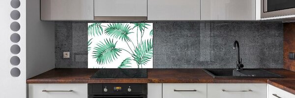 Sticlă printata bucătărie frunze tropicale